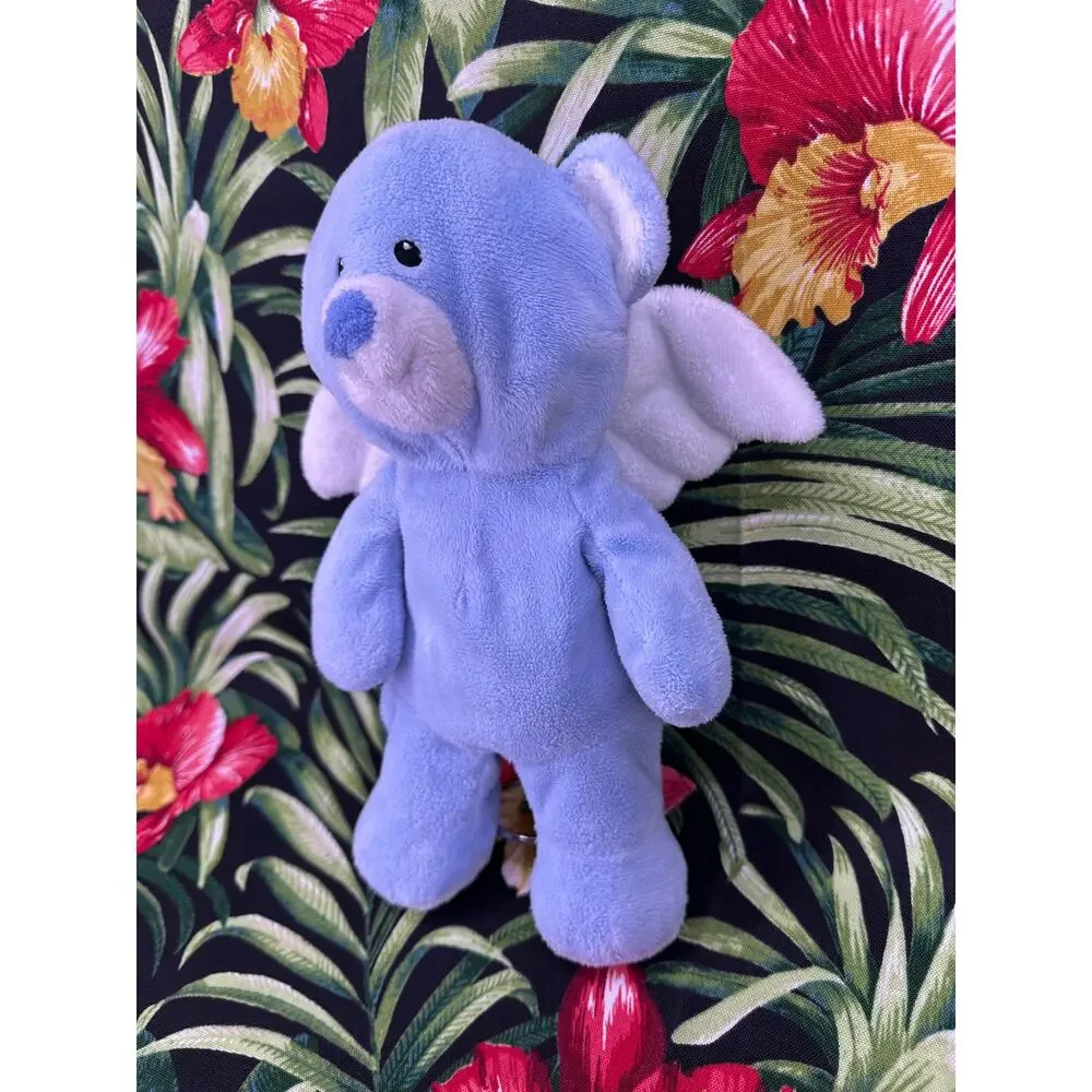 Ty 2011 Pluffies Little Angel Blue Winged Teddy Bear Baby